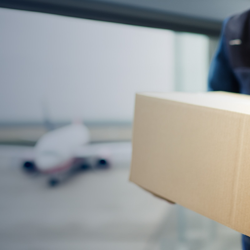 Onboard courier hand carry service at airport